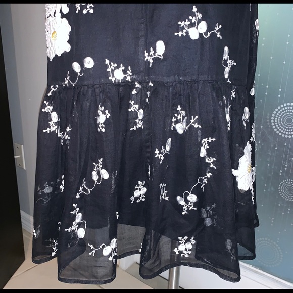 Pressman New York White Yellow Flower Black Skirt - Picture 3 of 8